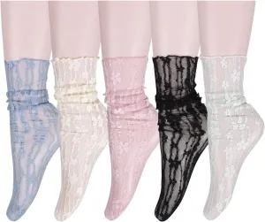 Benefeet Sox Lace Sheer Socks Women Fashion Girls Tulle Socks Novelty Slouch Mesh Socks Ankle Loose Clear Socks Gifts