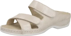 Berkemann Women's Mule, Beige Shiny, 7