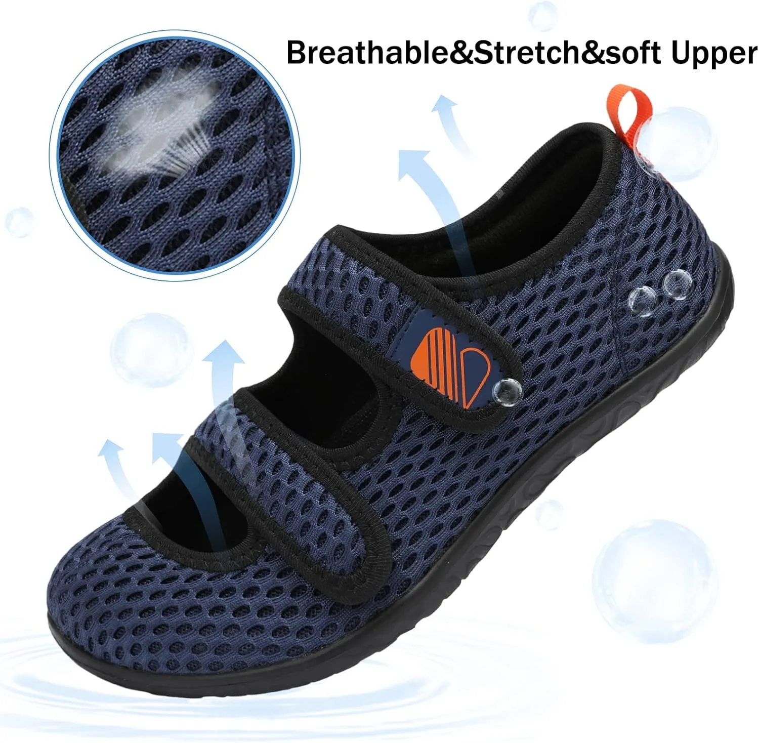 Besroad Womens Mens Lightweight Walking Shoes Adjustable Wide Diabetic Slippers Non-slip Sneakers Sandals