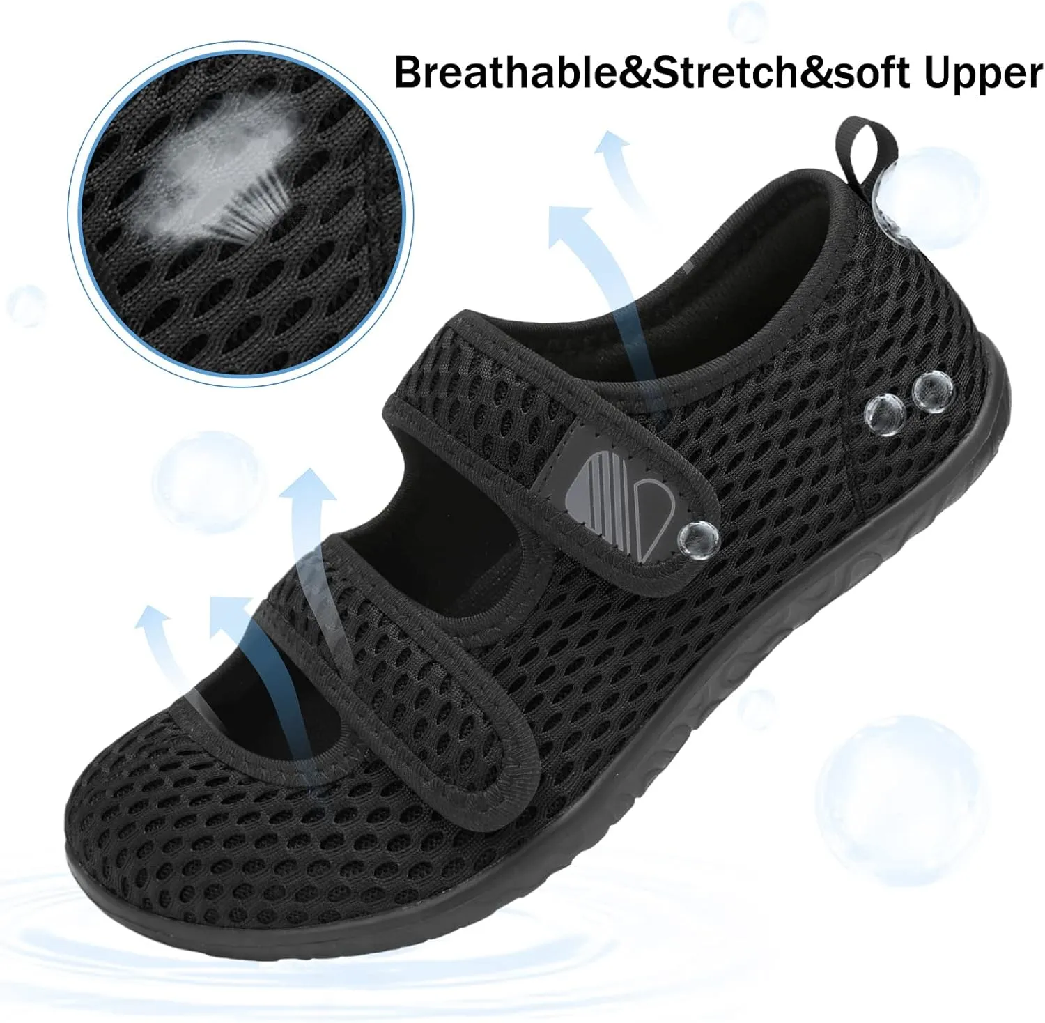 Besroad Womens Mens Lightweight Walking Shoes Adjustable Wide Diabetic Slippers Non-slip Sneakers Sandals