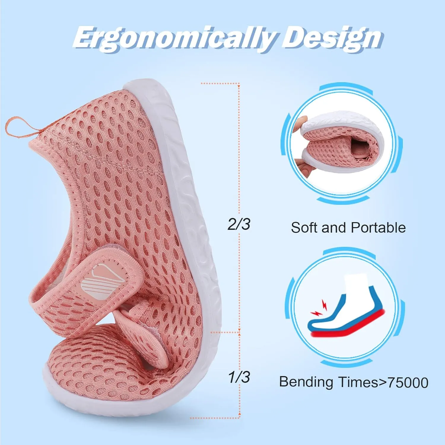 Besroad Womens Mens Lightweight Walking Shoes Adjustable Wide Diabetic Slippers Non-slip Sneakers Sandals