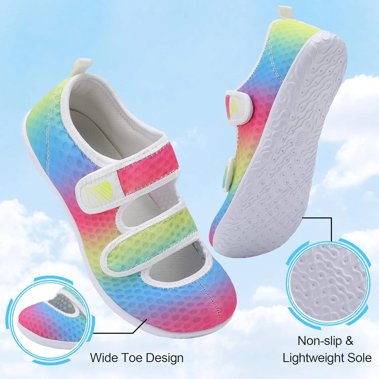 Besroad Womens Mens Lightweight Walking Shoes Adjustable Wide Diabetic Slippers Non-slip Sneakers Sandals