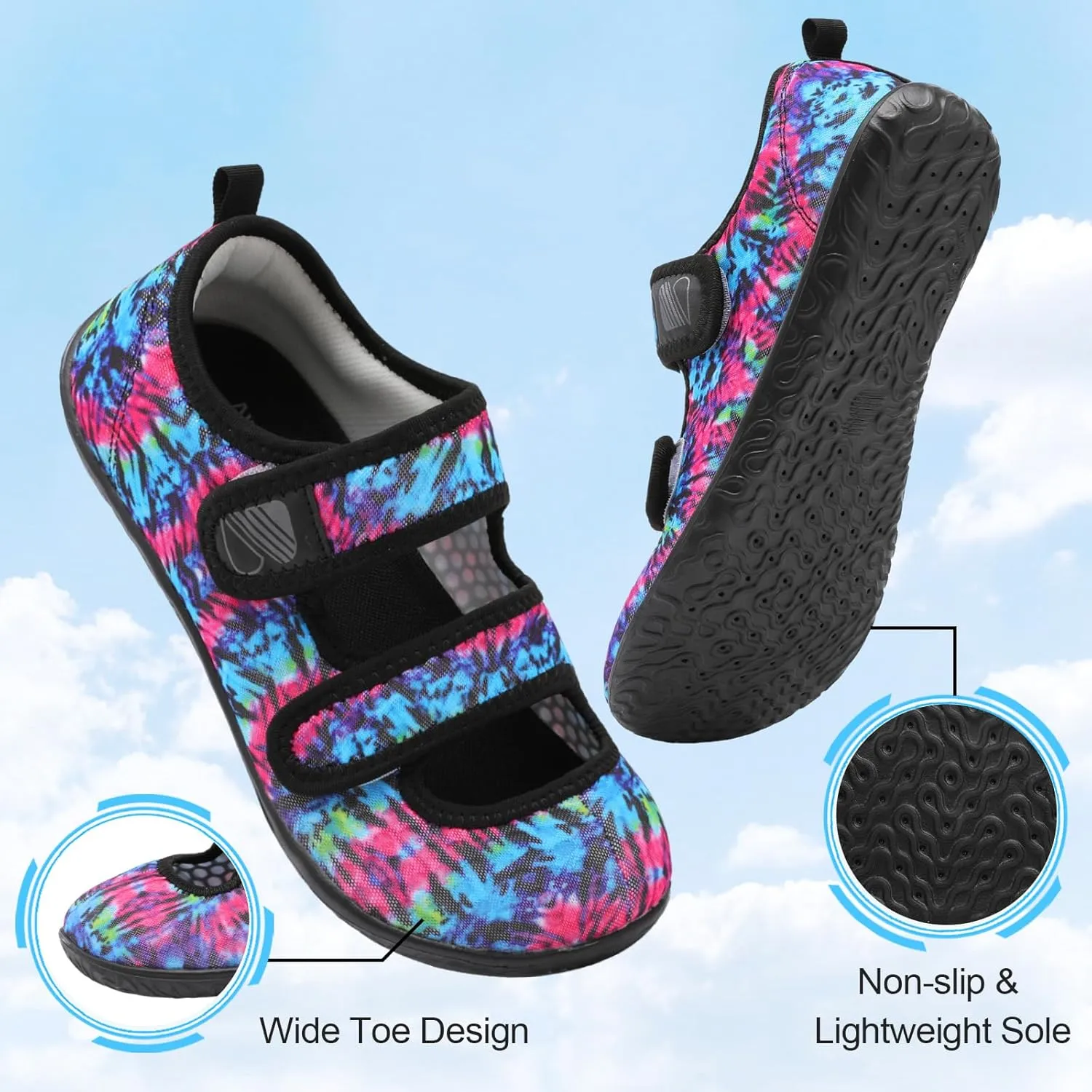 Besroad Womens Mens Lightweight Walking Shoes Adjustable Wide Diabetic Slippers Non-slip Sneakers Sandals