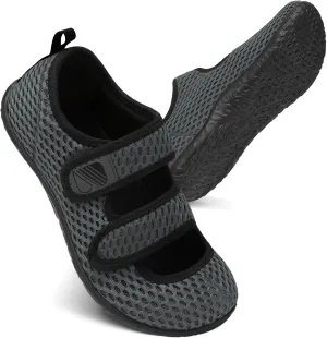 Besroad Womens Mens Lightweight Walking Shoes Adjustable Wide Diabetic Slippers Non-slip Sneakers Sandals