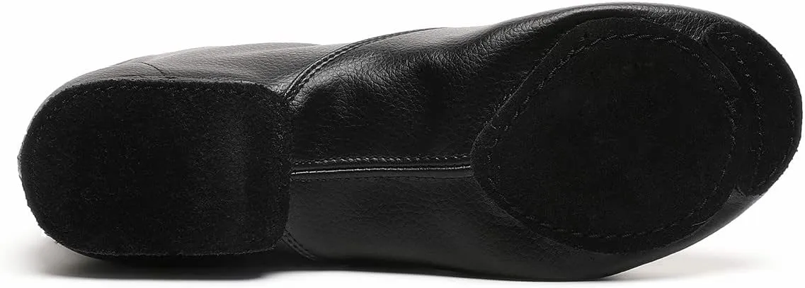 Black Split Sole Jazz Boots Leather Dancing Shoes for Girls Boys (Toddler/Little Kid/Big Kid)