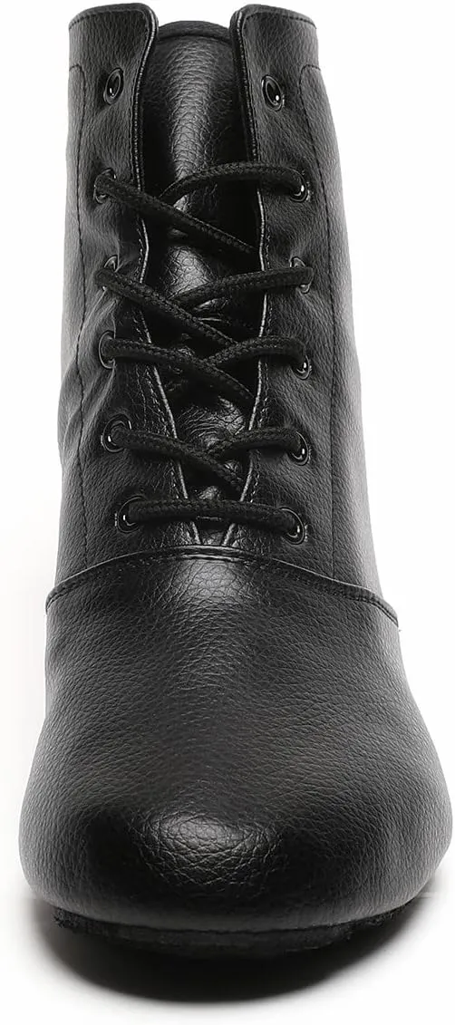 Black Split Sole Jazz Boots Leather Dancing Shoes for Girls Boys (Toddler/Little Kid/Big Kid)