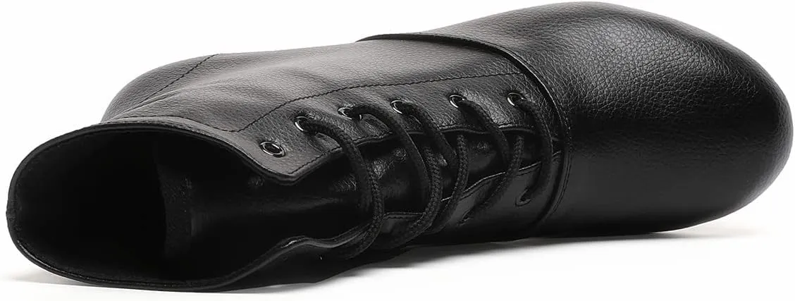 Black Split Sole Jazz Boots Leather Dancing Shoes for Girls Boys (Toddler/Little Kid/Big Kid)