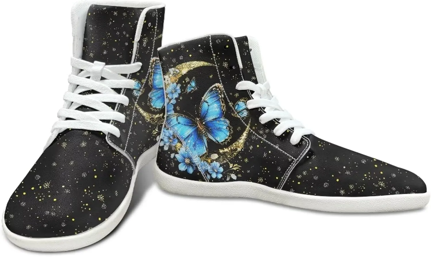 Butterfly Dragonfly Print High Tops Running Sneakers for Women Men Fitness Ankle Support Shoes