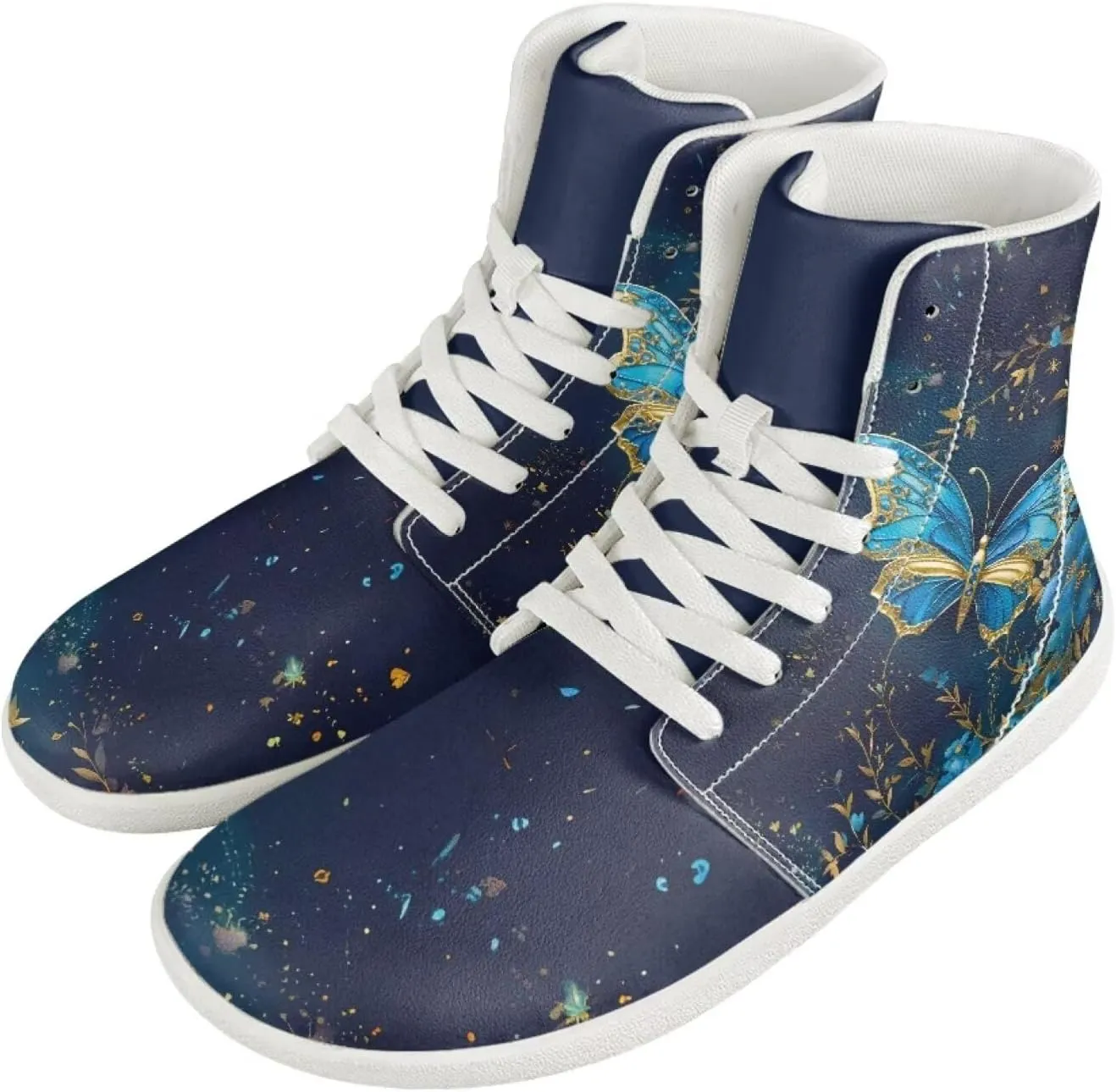 Butterfly Dragonfly Print High Tops Running Sneakers for Women Men Fitness Ankle Support Shoes