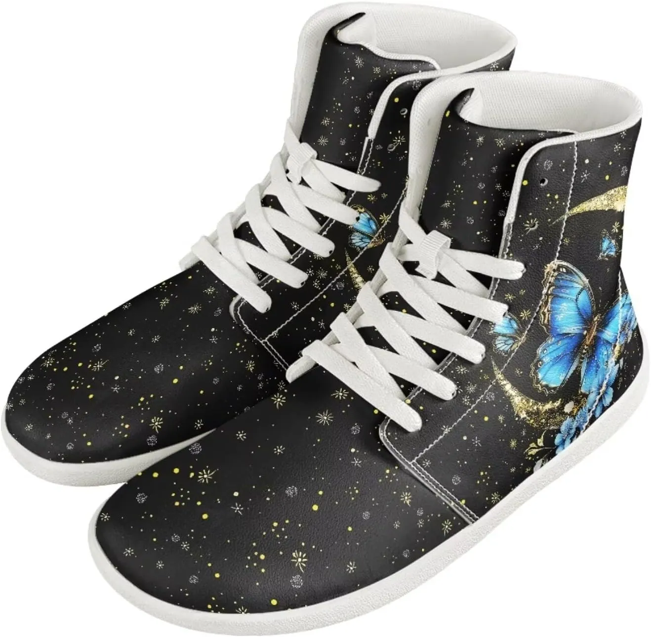 Butterfly Dragonfly Print High Tops Running Sneakers for Women Men Fitness Ankle Support Shoes