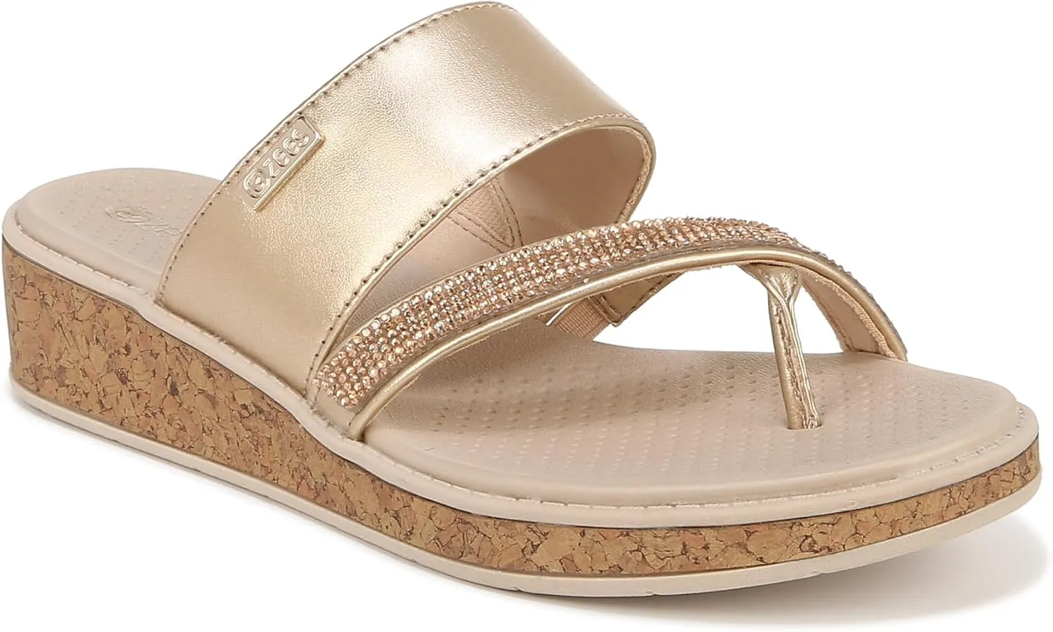 BZees Women's Bora Bright Machine Washable Comfort Wedge Sandal Flip-Flop