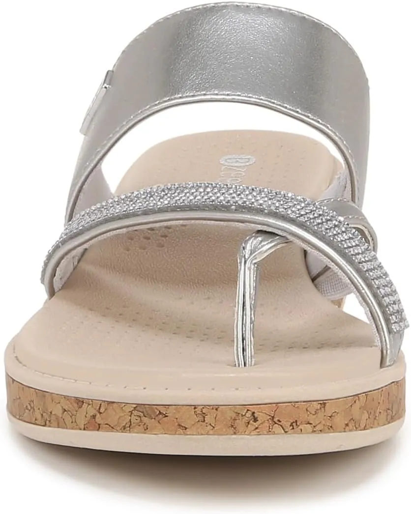 BZees Women's Bora Bright Machine Washable Comfort Wedge Sandal Flip-Flop
