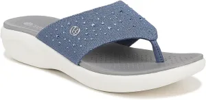 BZees Women's Cruise Bright Machine Washable Comfort Wedge Sandal Flip-Flop
