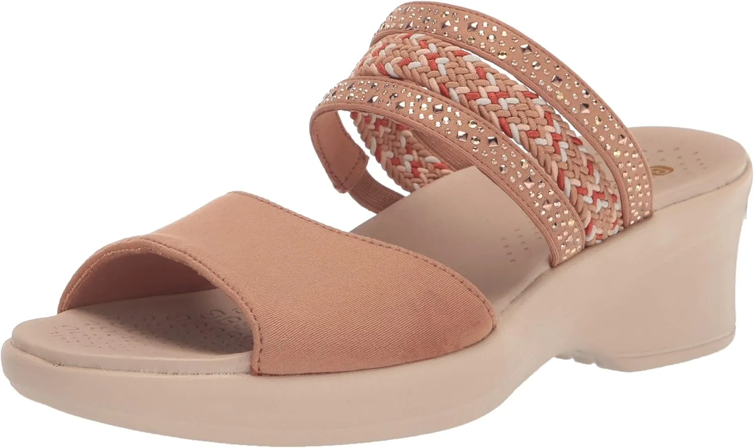 BZees Women's Fireworks Wedge Sandal Slide