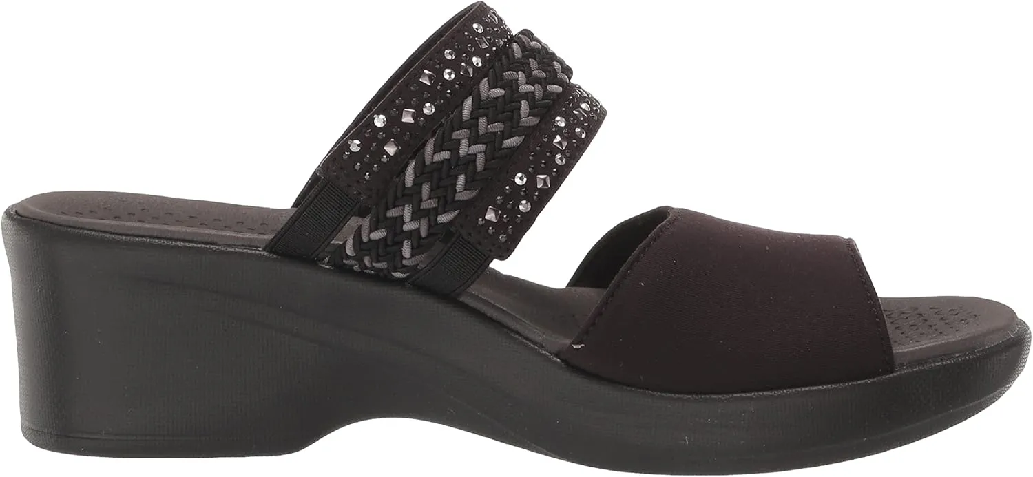 BZees Women's Fireworks Wedge Sandal Slide