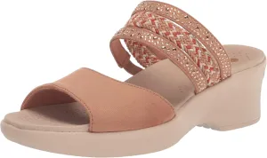 BZees Women's Fireworks Wedge Sandal Slide