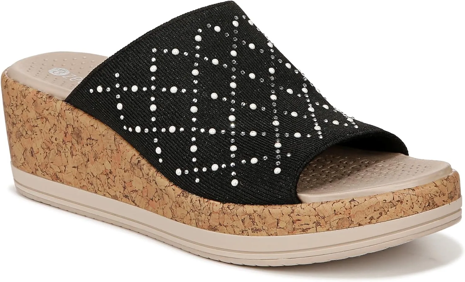 BZees Women's Royal Machine Washable Comfort Wedge Sandal Slide