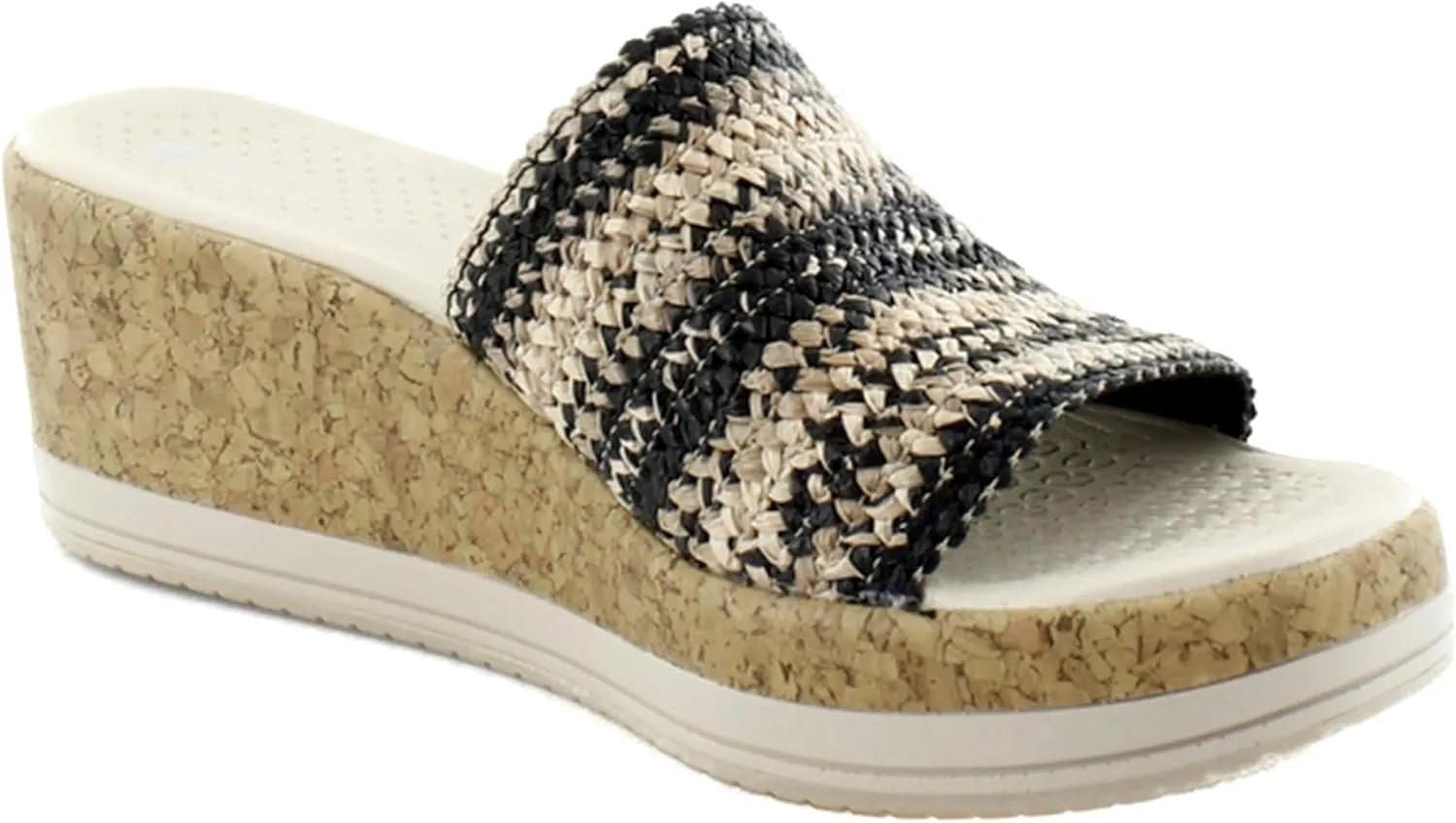BZees Women's Runaway Slip-on Wedge Slides Sandal