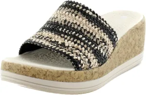 BZees Women's Runaway Slip-on Wedge Slides Sandal
