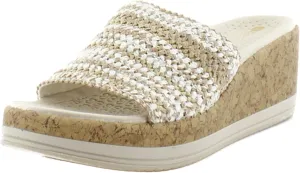 BZees Women's Runaway Slip-on Wedge Slides Sandal