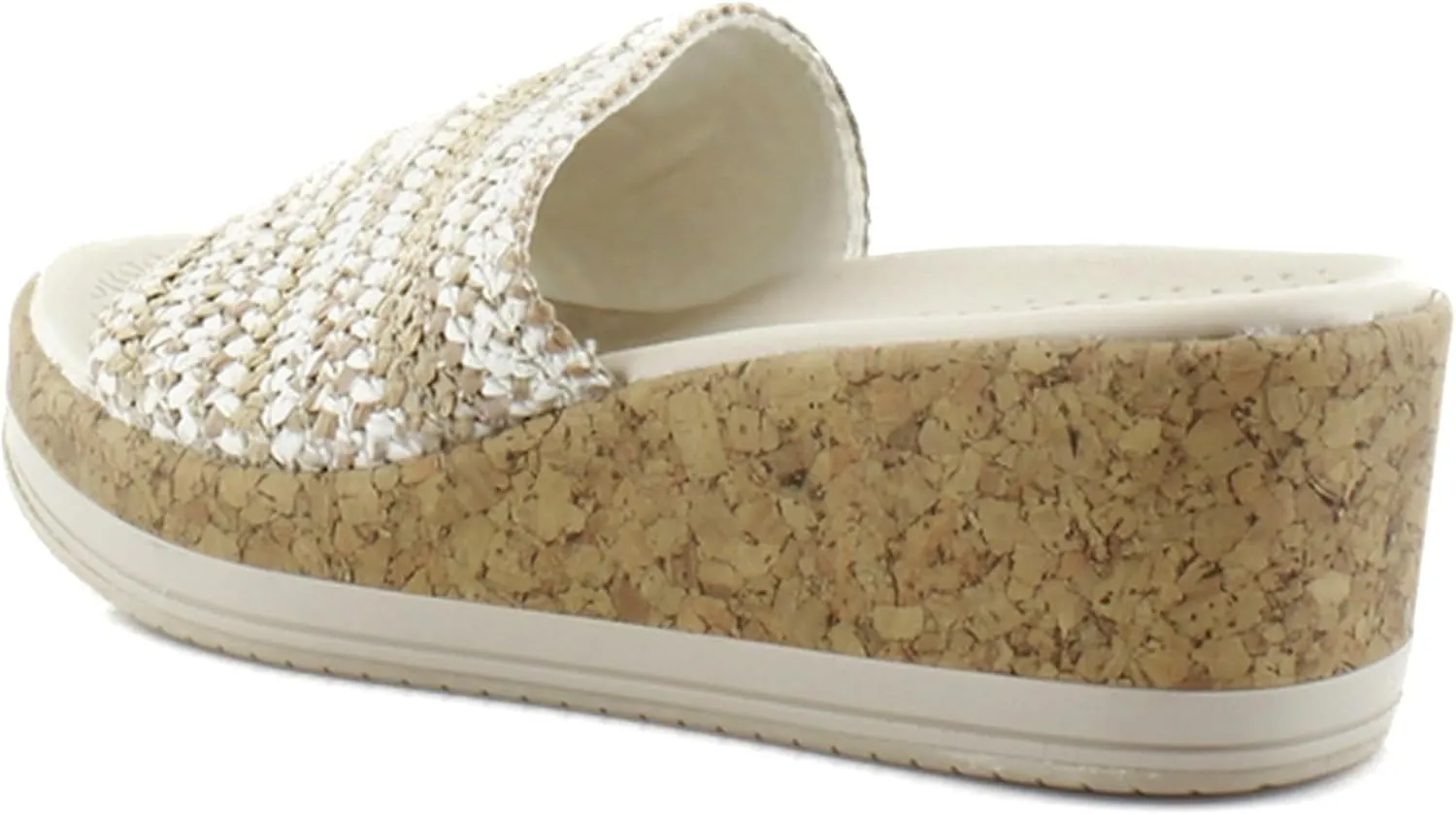 BZees Women's Runaway Slip-on Wedge Slides Sandal