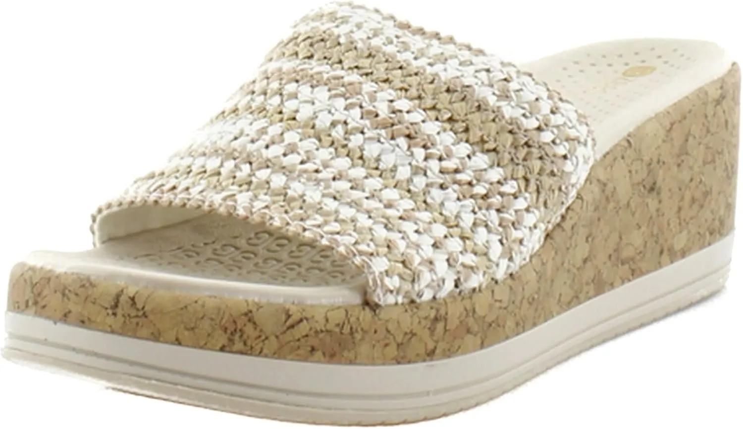 BZees Women's Runaway Slip-on Wedge Slides Sandal