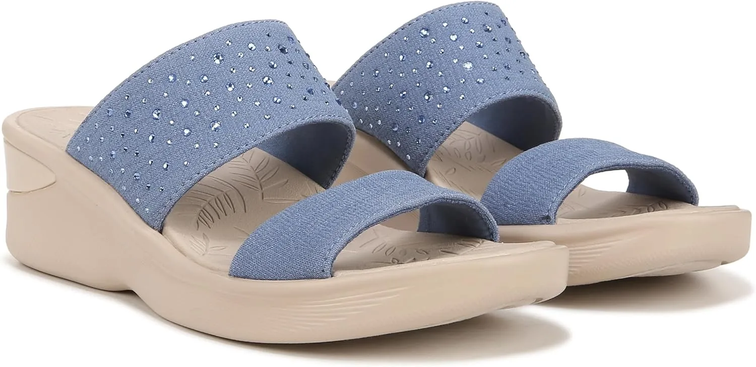 BZees Women's Sienna Bright Machine Washable Comfort Wedge Sandal