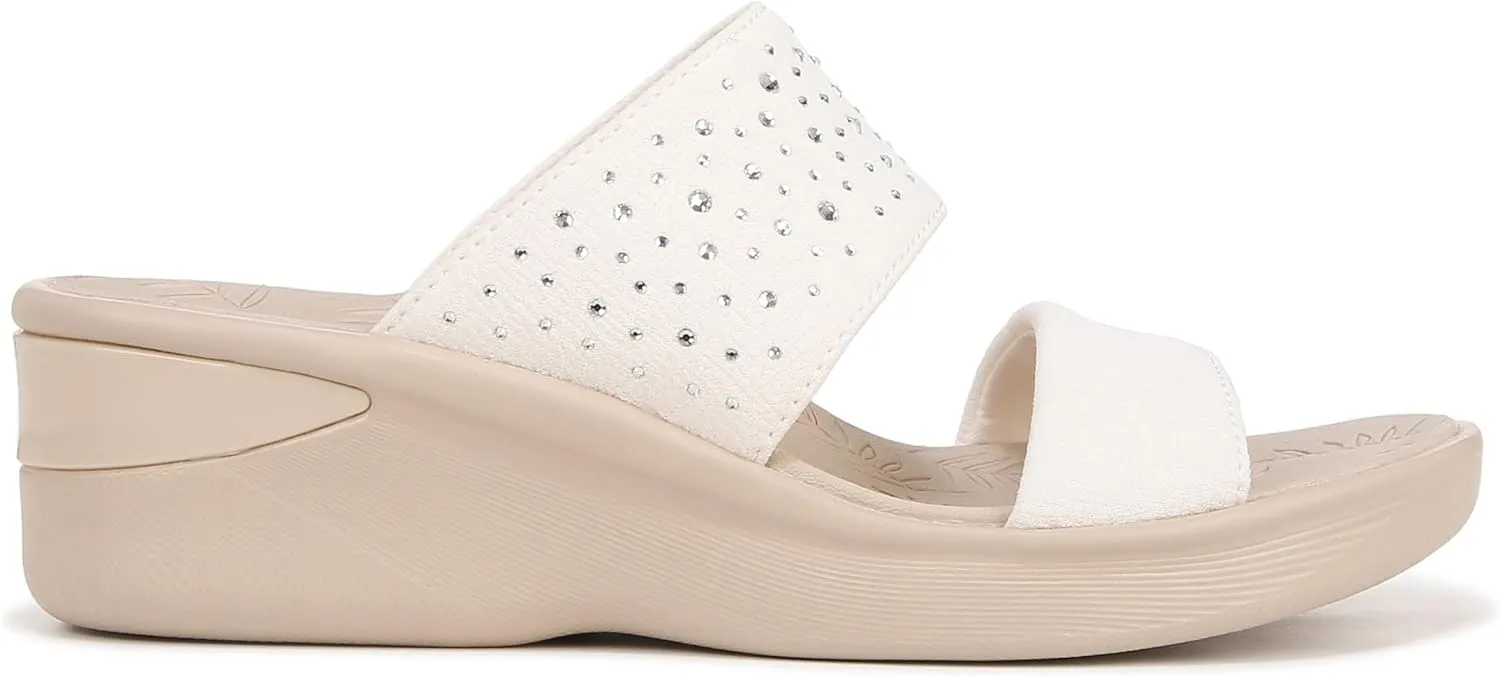 BZees Women's Sienna Bright Machine Washable Comfort Wedge Sandal