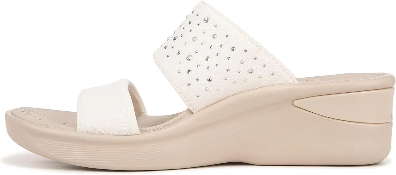 BZees Women's Sienna Bright Machine Washable Comfort Wedge Sandal