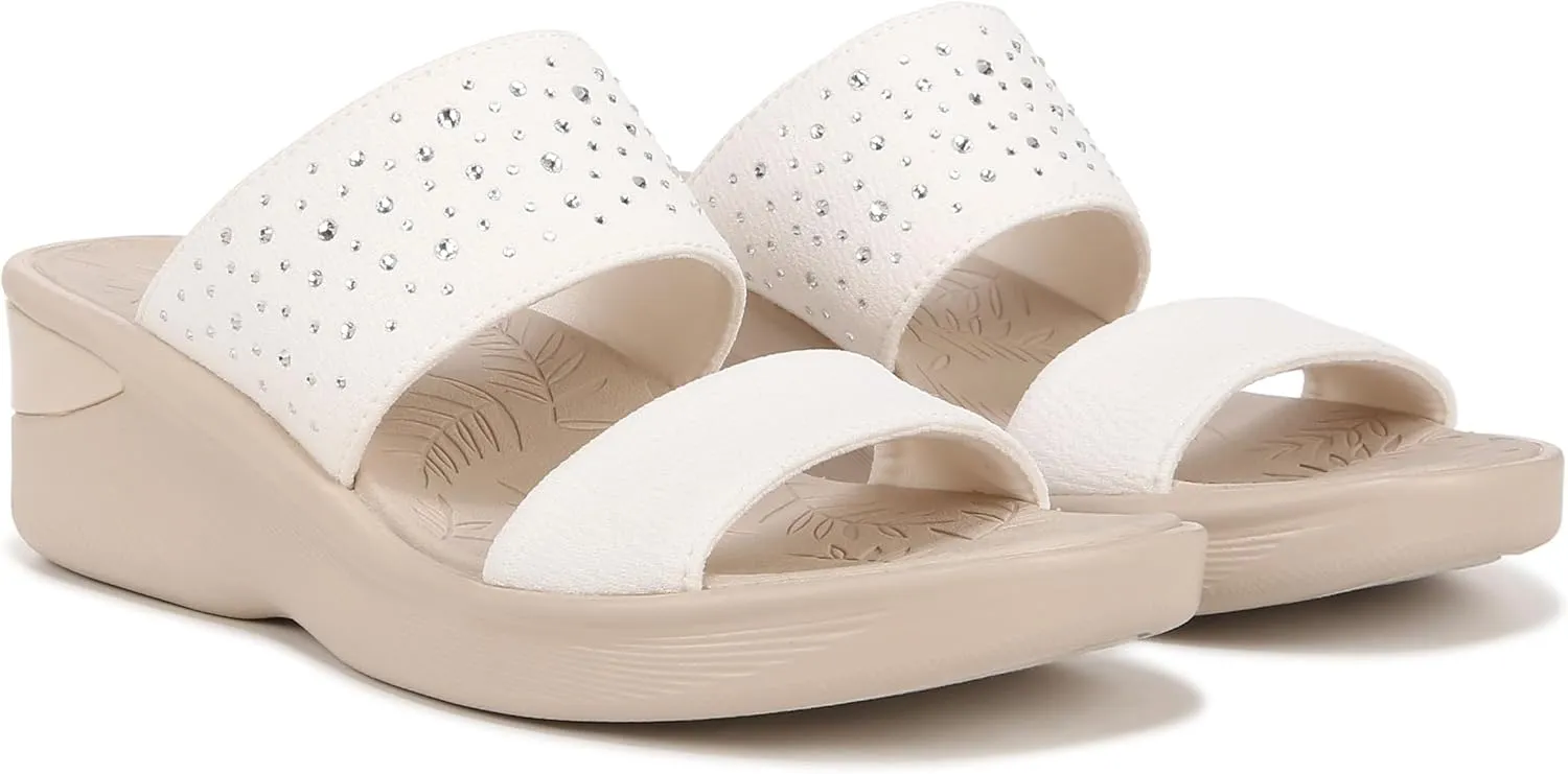 BZees Women's Sienna Bright Machine Washable Comfort Wedge Sandal
