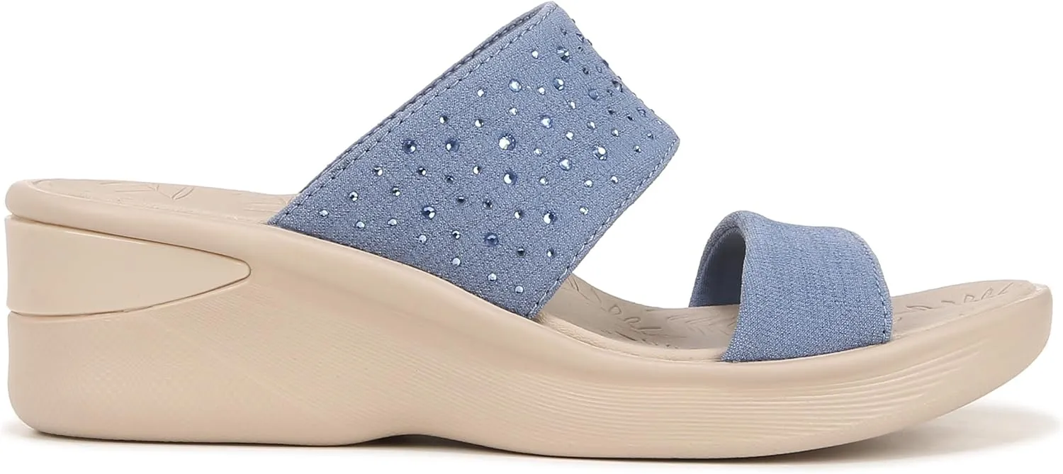 BZees Women's Sienna Bright Machine Washable Comfort Wedge Sandal