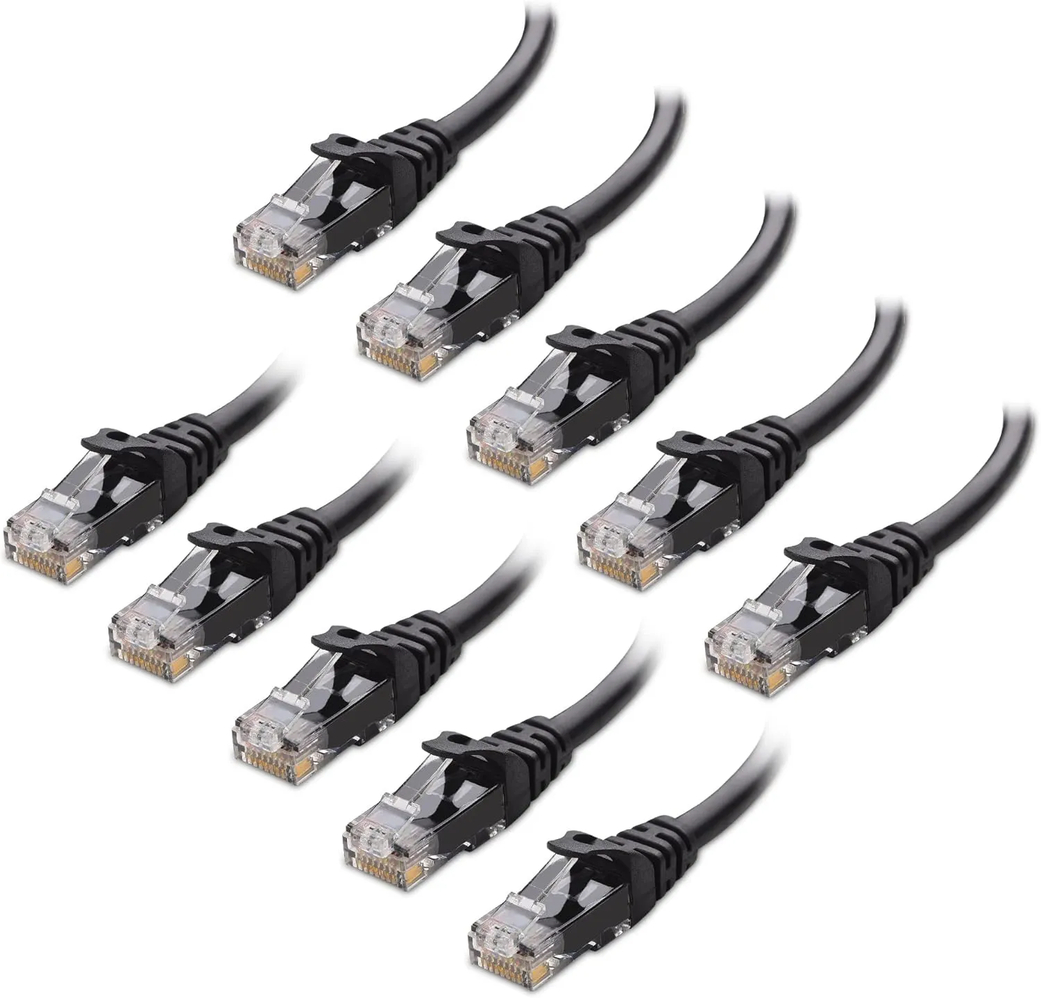 Cable Matters 10Gbps 10-Pack Snagless Cat 6 Ethernet Cable - 7ft, Cat 6 Cable, Cat6 Cord, Ethernet Cord, Black