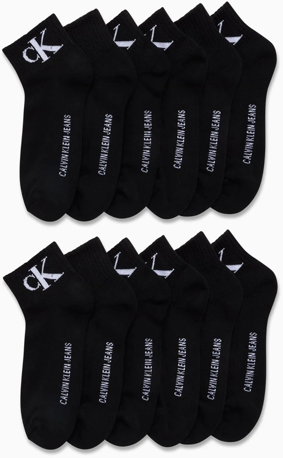 Calvin Klein Men's Socks - Athletic Cushioned Quarter Cut Ankle Socks (12 Pairs)