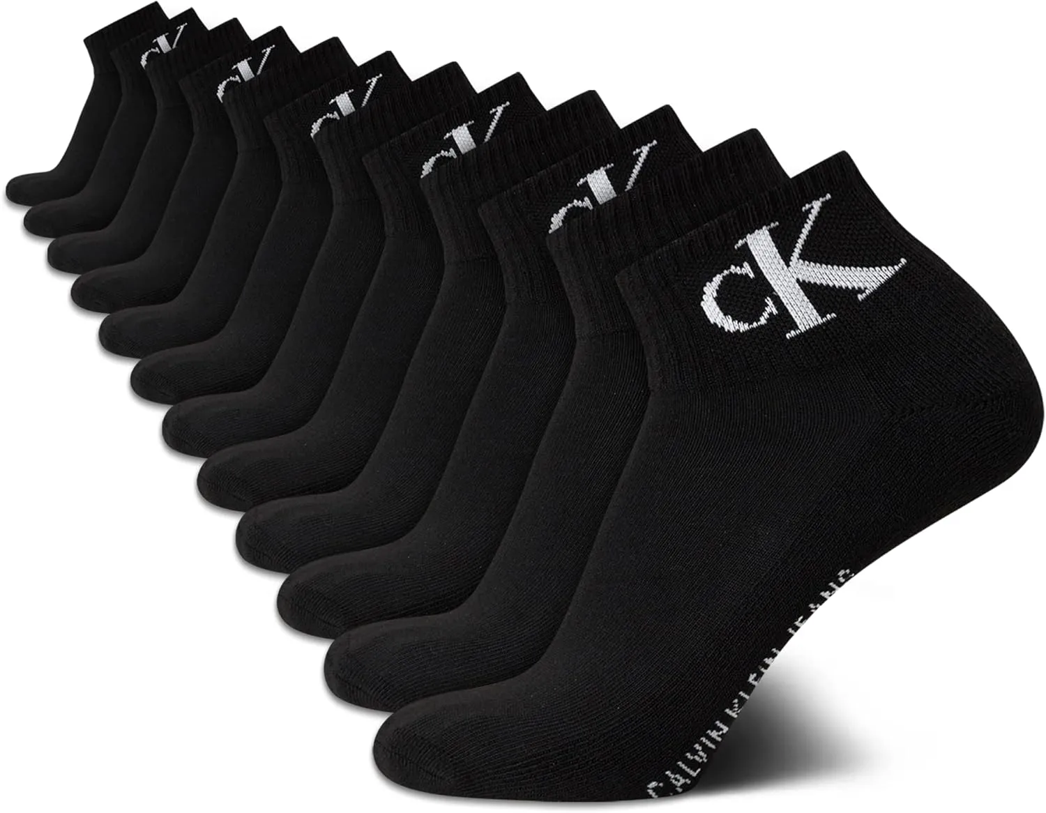 Calvin Klein Men's Socks - Athletic Cushioned Quarter Cut Ankle Socks (12 Pairs)