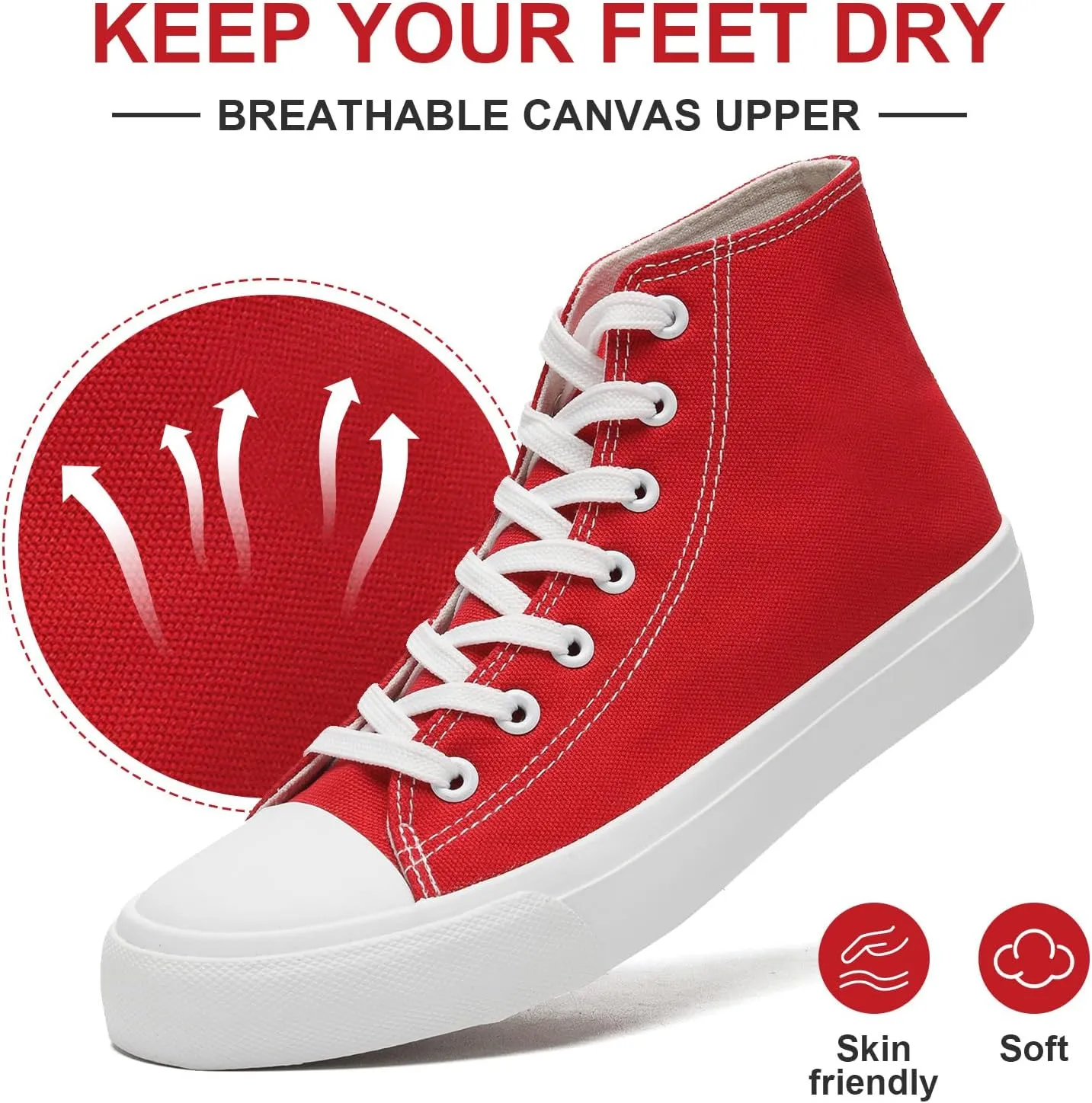 Canvas High Top Sneakers for Women Men Classic Lace Up Canvas Shoes Womens Mens Fashion High Top Sneakers Casual Tennis Walking Shoes