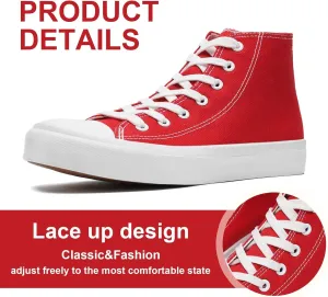 Canvas High Top Sneakers for Women Men Classic Lace Up Canvas Shoes Womens Mens Fashion High Top Sneakers Casual Tennis Walking Shoes