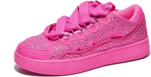 Cape Robin Marcy Womens Glitter and Rhinestone Platform Sneakers, Sparkly and Stylish Glitter Sneakers for Women