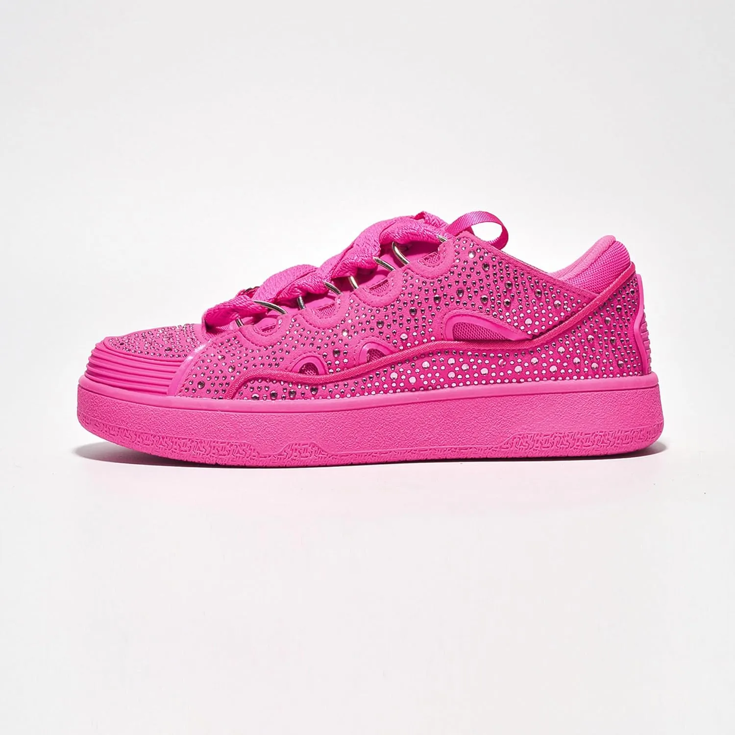 Cape Robin Marcy Womens Glitter and Rhinestone Platform Sneakers, Sparkly and Stylish Glitter Sneakers for Women