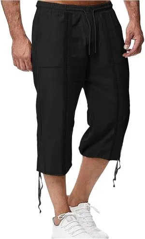 Cargo Work Trousers Men Beach Casual Pull On Pants Gym Athletic Sweatpants Pockets Joggers Jog Pants Trousers