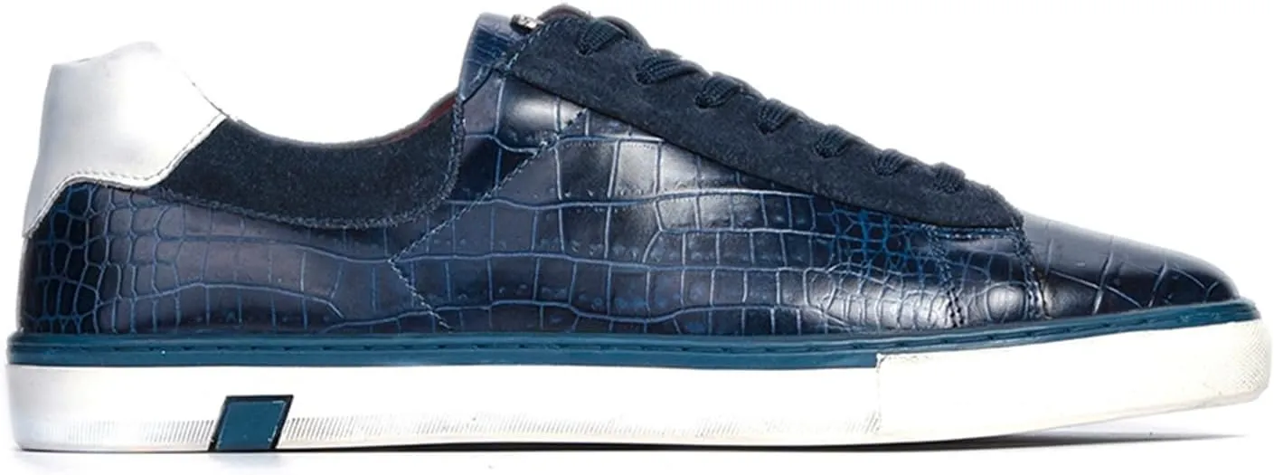 Carlos Santana Leather Walker Reptile Sneaker for Men | 100% Leather | Durable Rubber Outsole & Removable Leather Cushioned Footbed