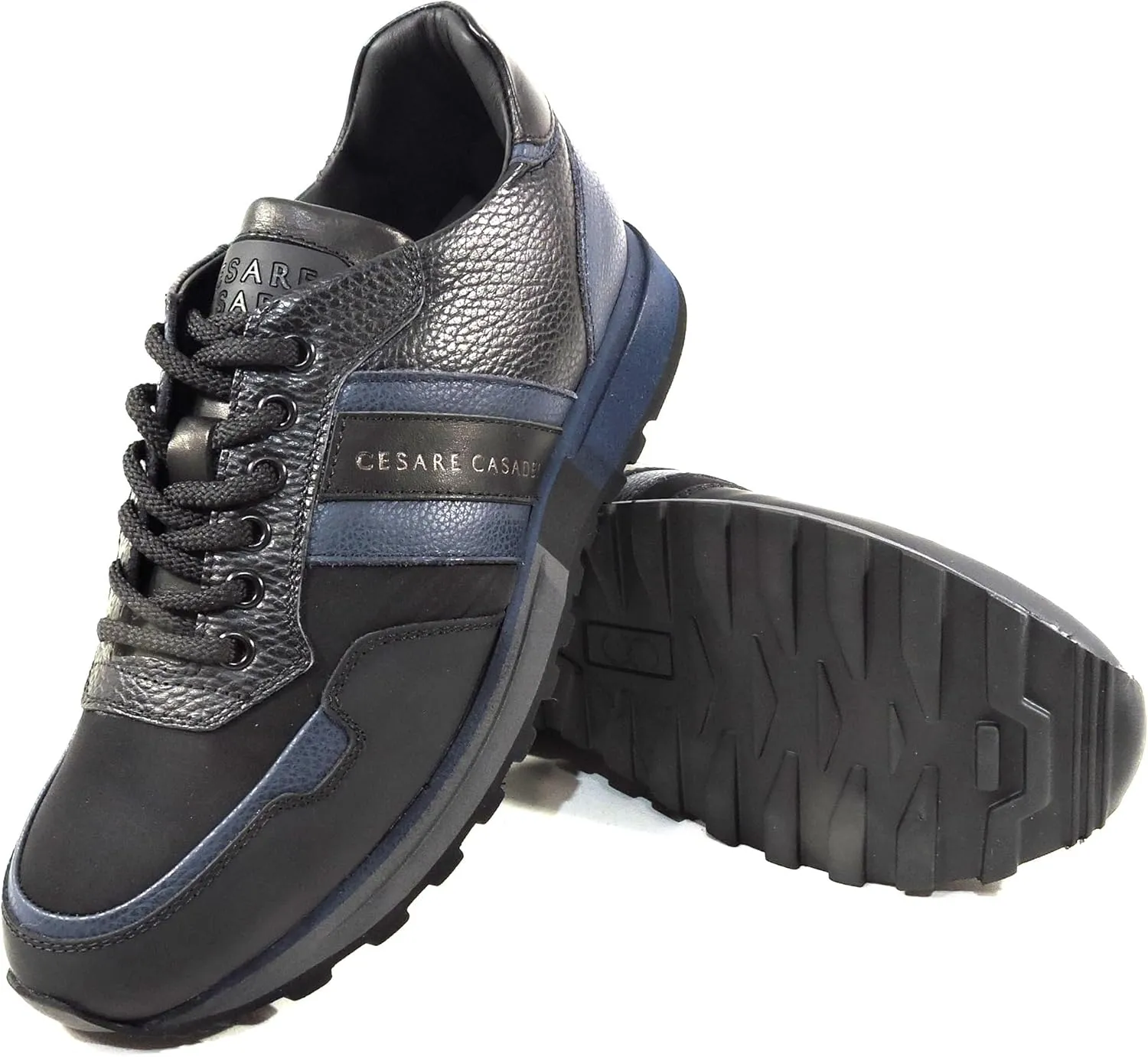 Casadeien's Black Leather Comfort Sneakers