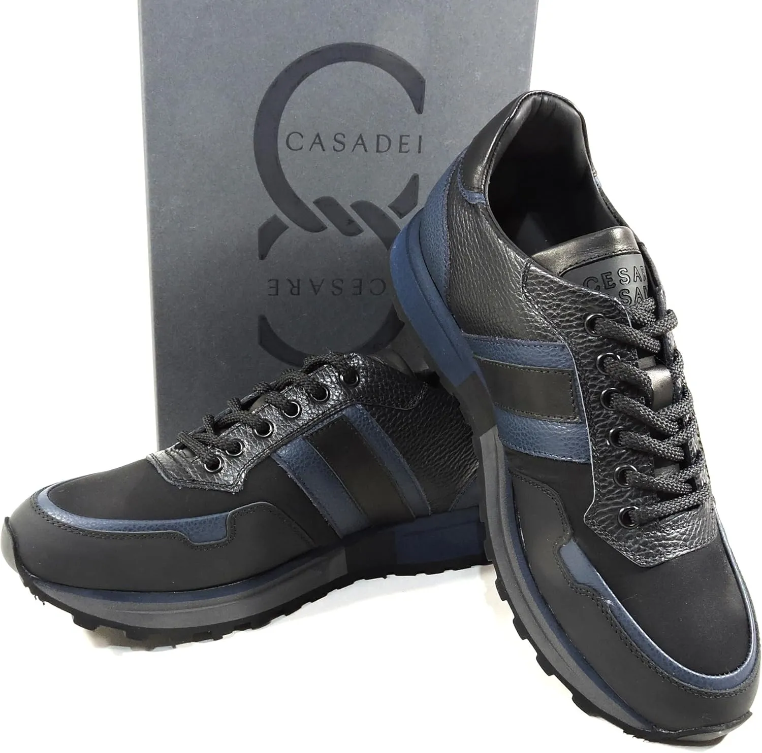 Casadeien's Black Leather Comfort Sneakers
