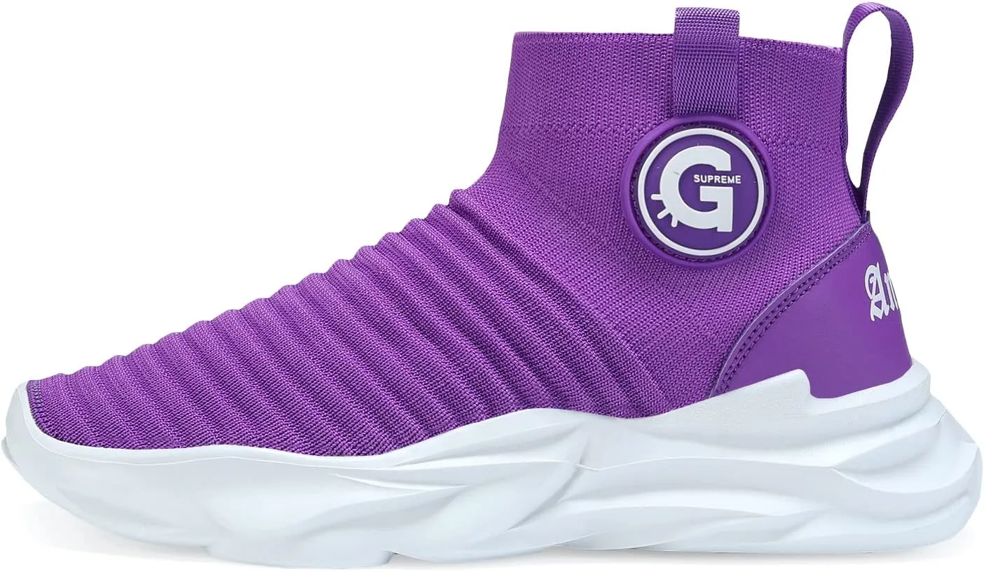 Casbeam Boys and Girls Breathable Lightweight Fashion Casual Sports Walking Shoes Running Sneakers High Top (Toddler/Little Kid Bib Kid)