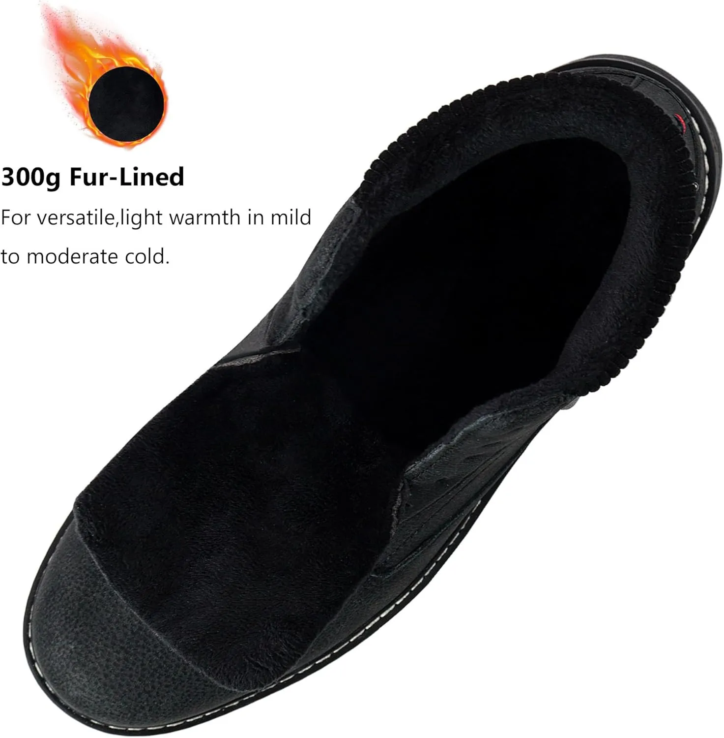 CC-Los Men's Winter Snow Boots with Sherpa Fleece Lining Waterproof Slip-Resistant Insulated Size 7.5-12.5