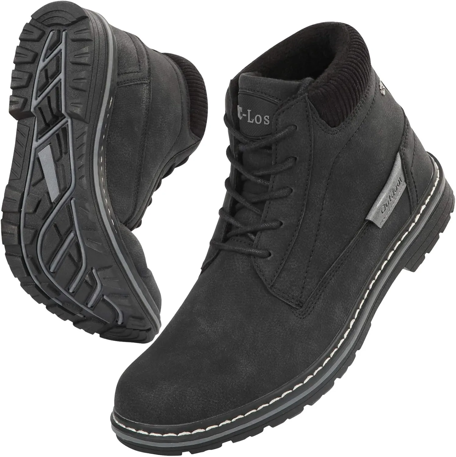 CC-Los Men's Winter Snow Boots with Sherpa Fleece Lining Waterproof Slip-Resistant Insulated Size 7.5-14
