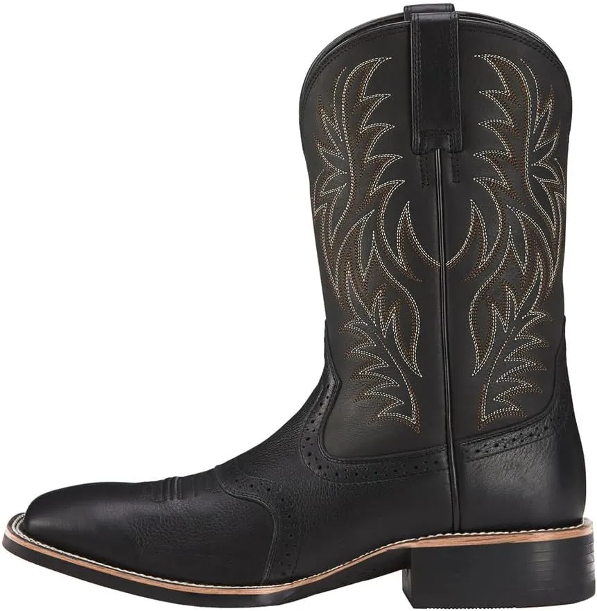 CHUUMEE Men's Fashion High Top Embroidered Wide Toe Western Cowboy Boots