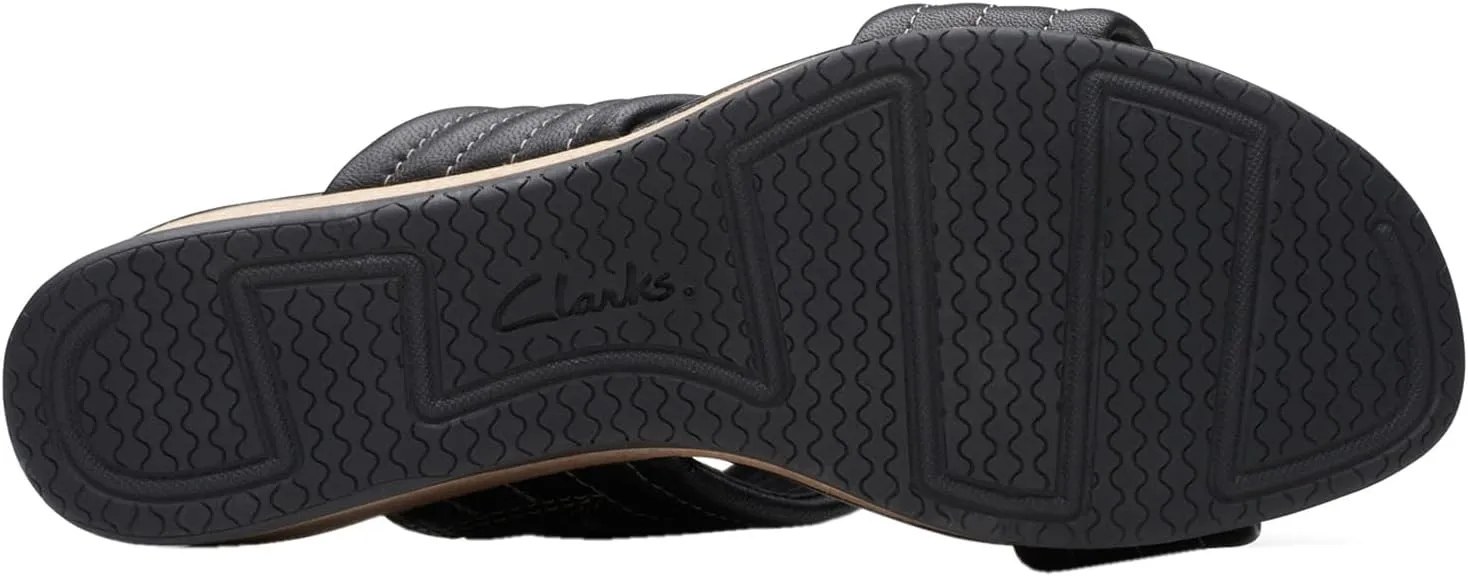 Clarks Womens Chelsea Path Leather Chunky Wedge Sandals