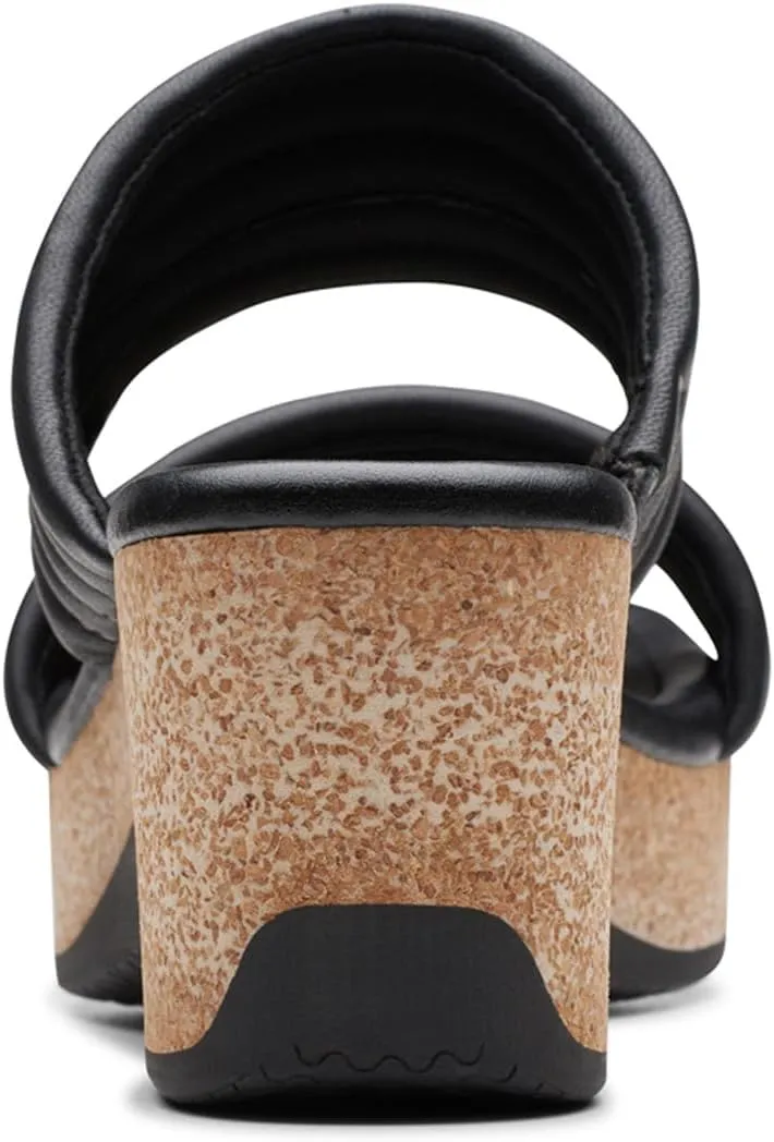 Clarks Womens Chelsea Path Leather Chunky Wedge Sandals