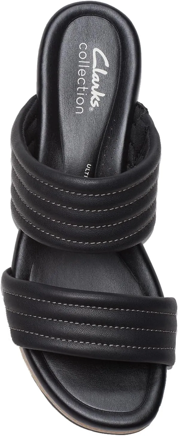 Clarks Womens Chelsea Path Leather Chunky Wedge Sandals