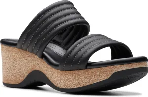 Clarks Womens Chelsea Path Leather Chunky Wedge Sandals